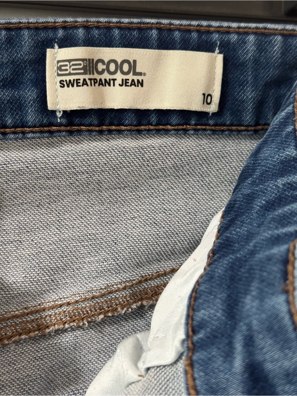 Classic High-Rise Straight “Sweatpant”Jeans - Dark Blue - Picture 3 of 4